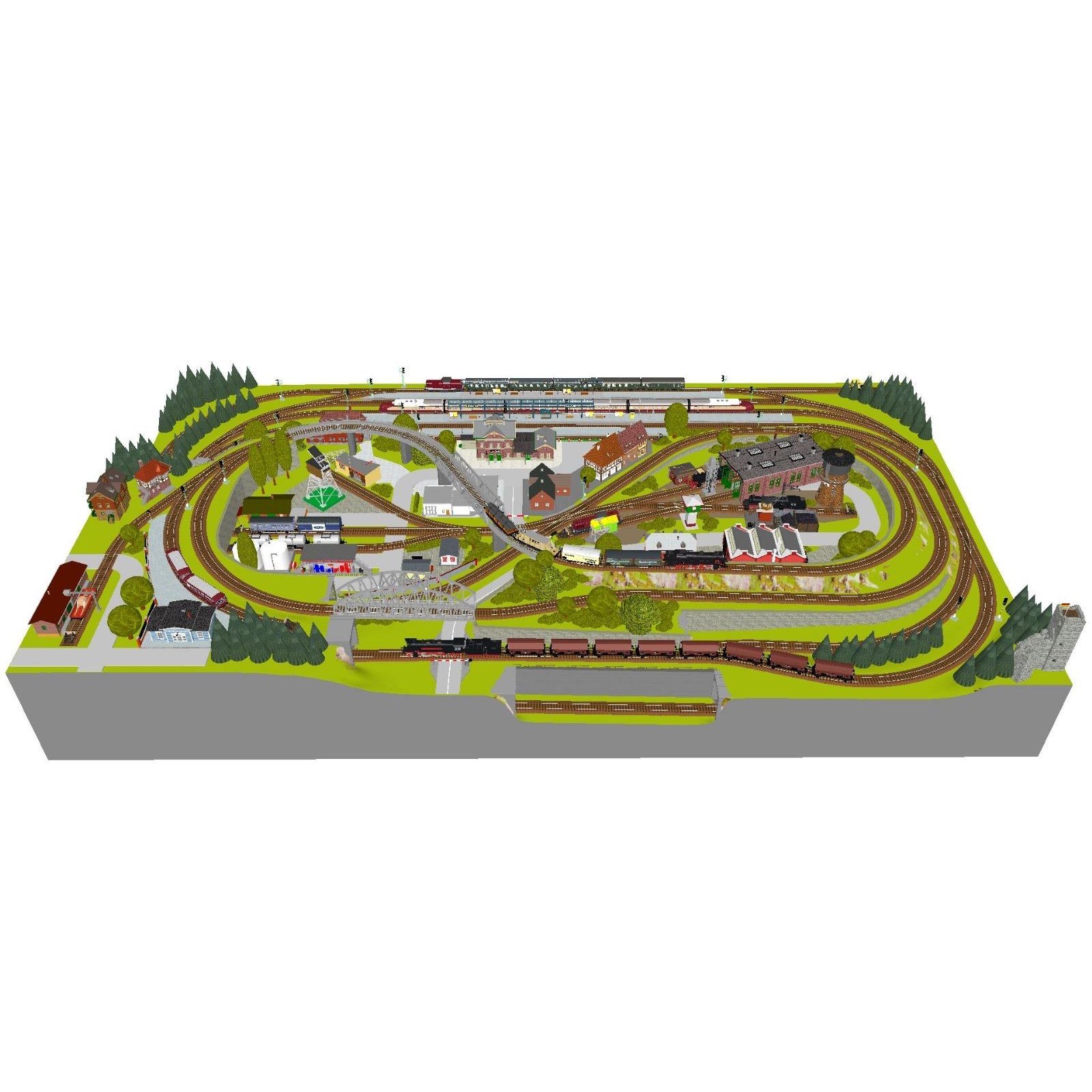 Burgstein M-Gleis 260cm * 150cm - 3 Ebenen