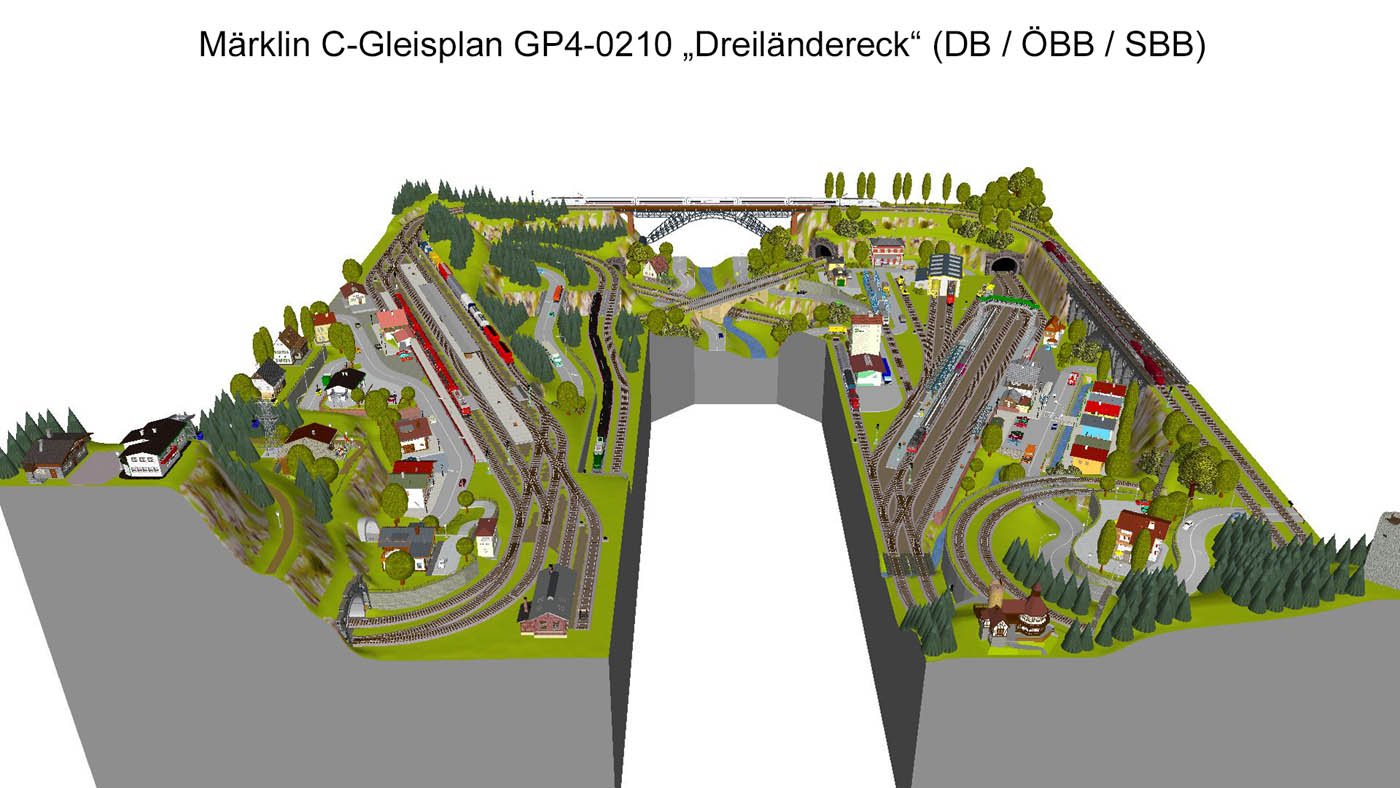 Dreiländereck Länge: 400 cm  • Tiefe: 350 cm • Breite: 400 cm • Ebenen: 5